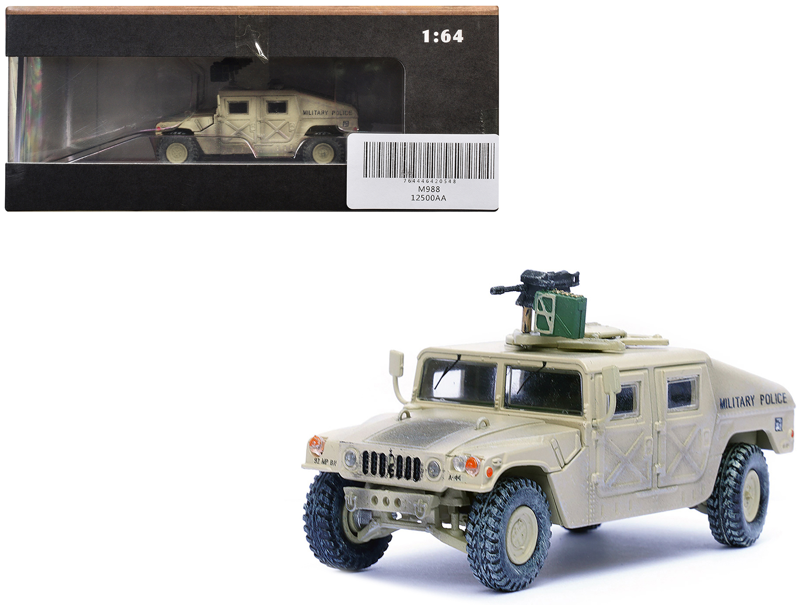 M988 Modern 4&times;4 Utility Vehicle with Grenade Launcher Desert Sand "Military Police 4th Traffic Platoon A company 92nd MP Battalion 89th MP Brigade Ad Daman Saudi Arabia Gulf War" (1990) "Military Miniature" Series 1/64 Diecast Model by Panzerkampf