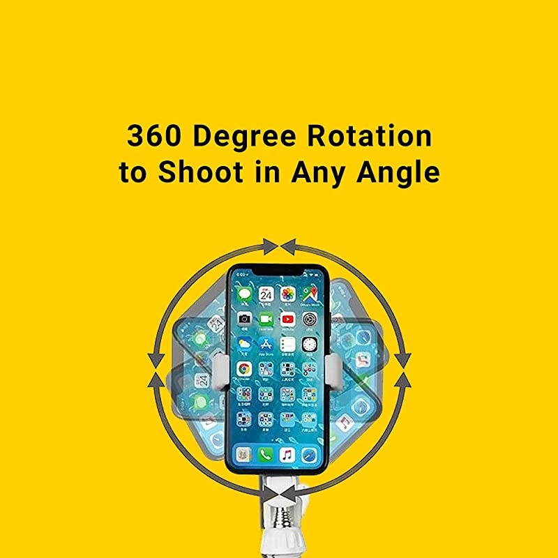 Selfie Stick Tripod with Detachable Wireless Remote Shutter for iPhone & Android: 360&deg; Rotating Phone Holder, Extendable Stick & Reversible Pin, Perfect for TikTok