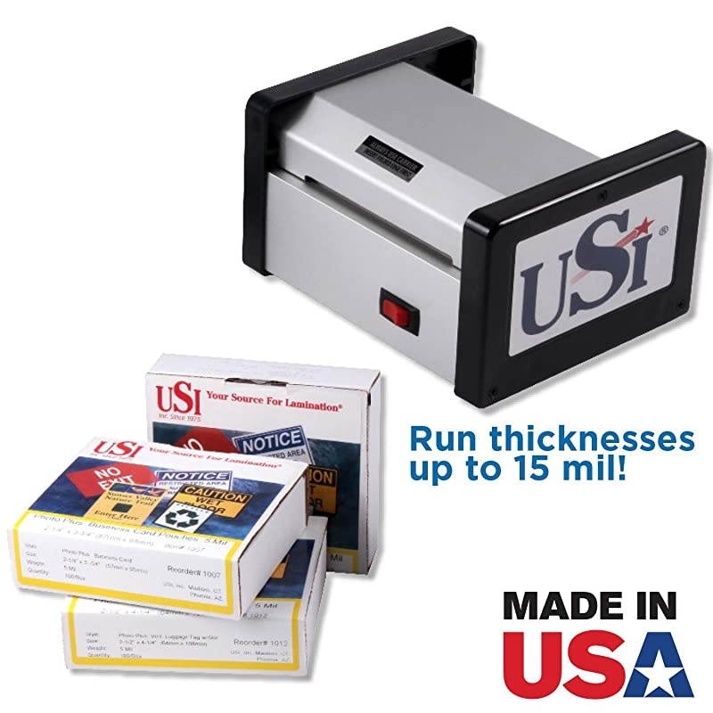 HD 400 Heavy Duty Pouch Laminator Kit Laminates Pouches up to 4 Inches Wide and 15 Mil Thick 5Year Warranty Includes Bness Card Vertical Luggage Tagand Military Size ID Pouches