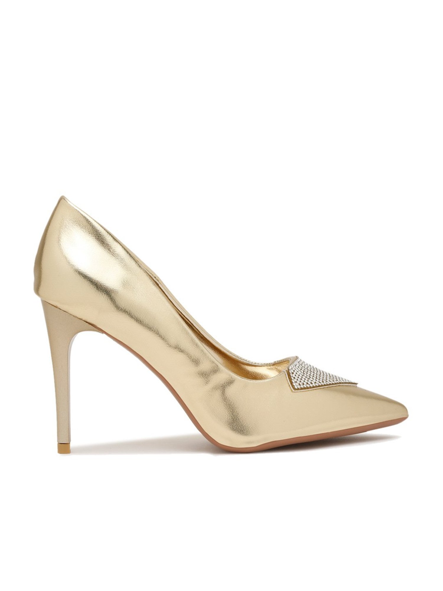 Flat N Heels Women's Gold Stiletto Pumps
