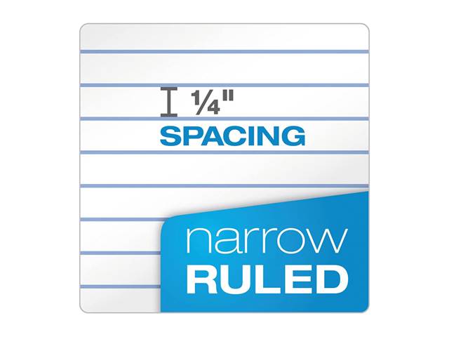 Ampad 20-346 Double Sheet Pads, Narrow Rule, 8.5 x 11.75, White, 100 Sheets