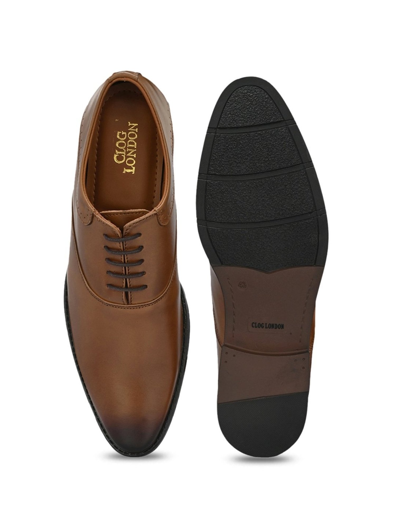 Clog London Men's Tan Oxford Shoes