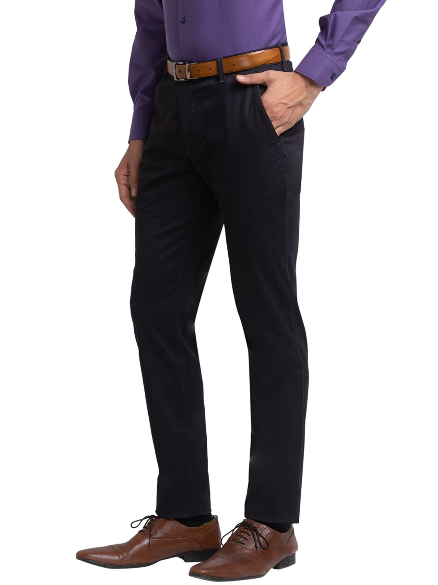 Raymond Violet Slim Fit Trousers