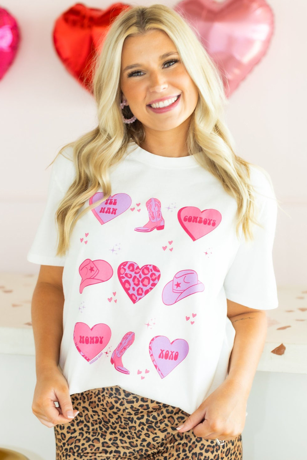 Khaki Amen Leopard Print Casual Graphic T Shirt