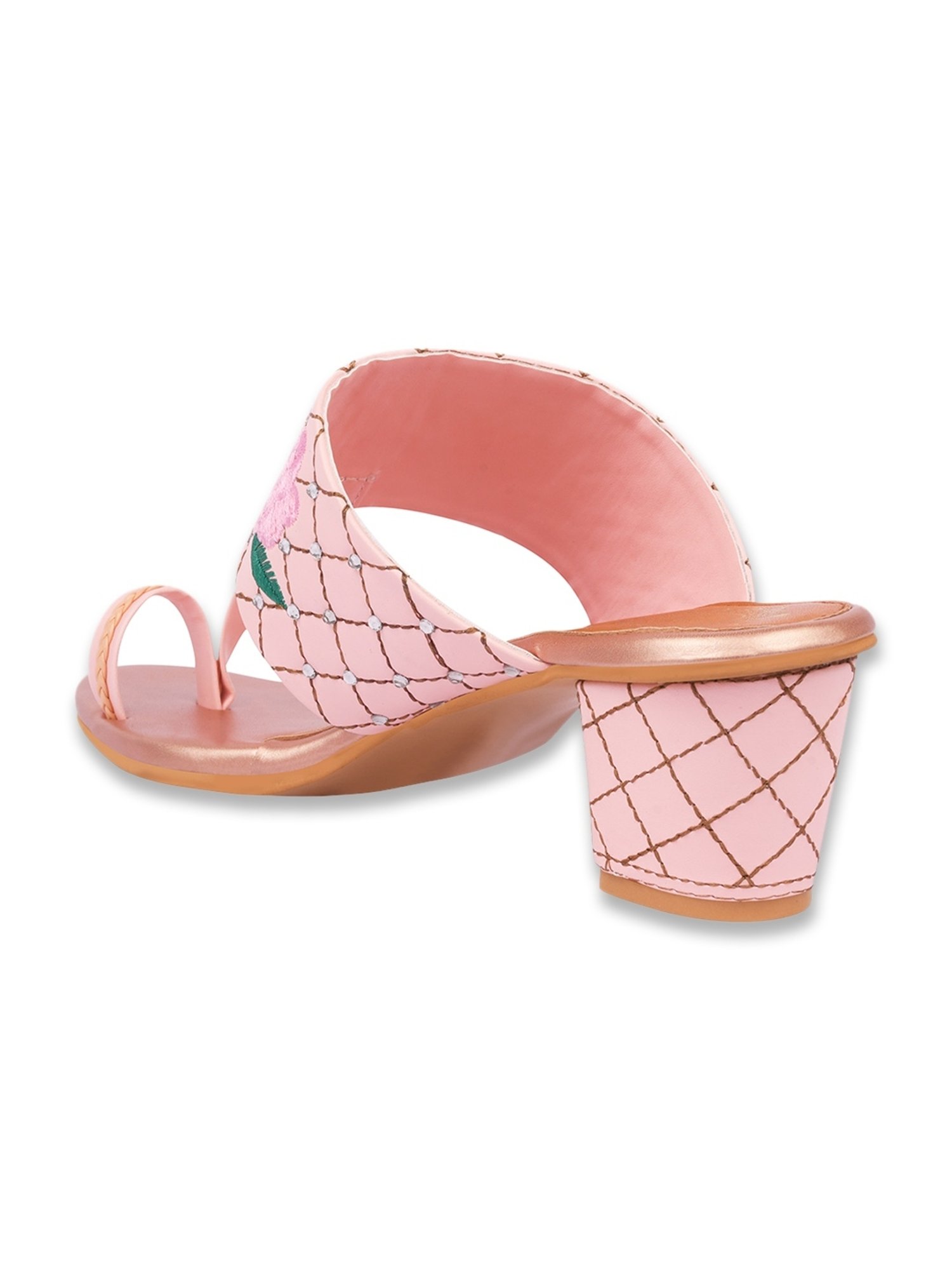 Shoetopia Women's Pink Toe Ring Sandals