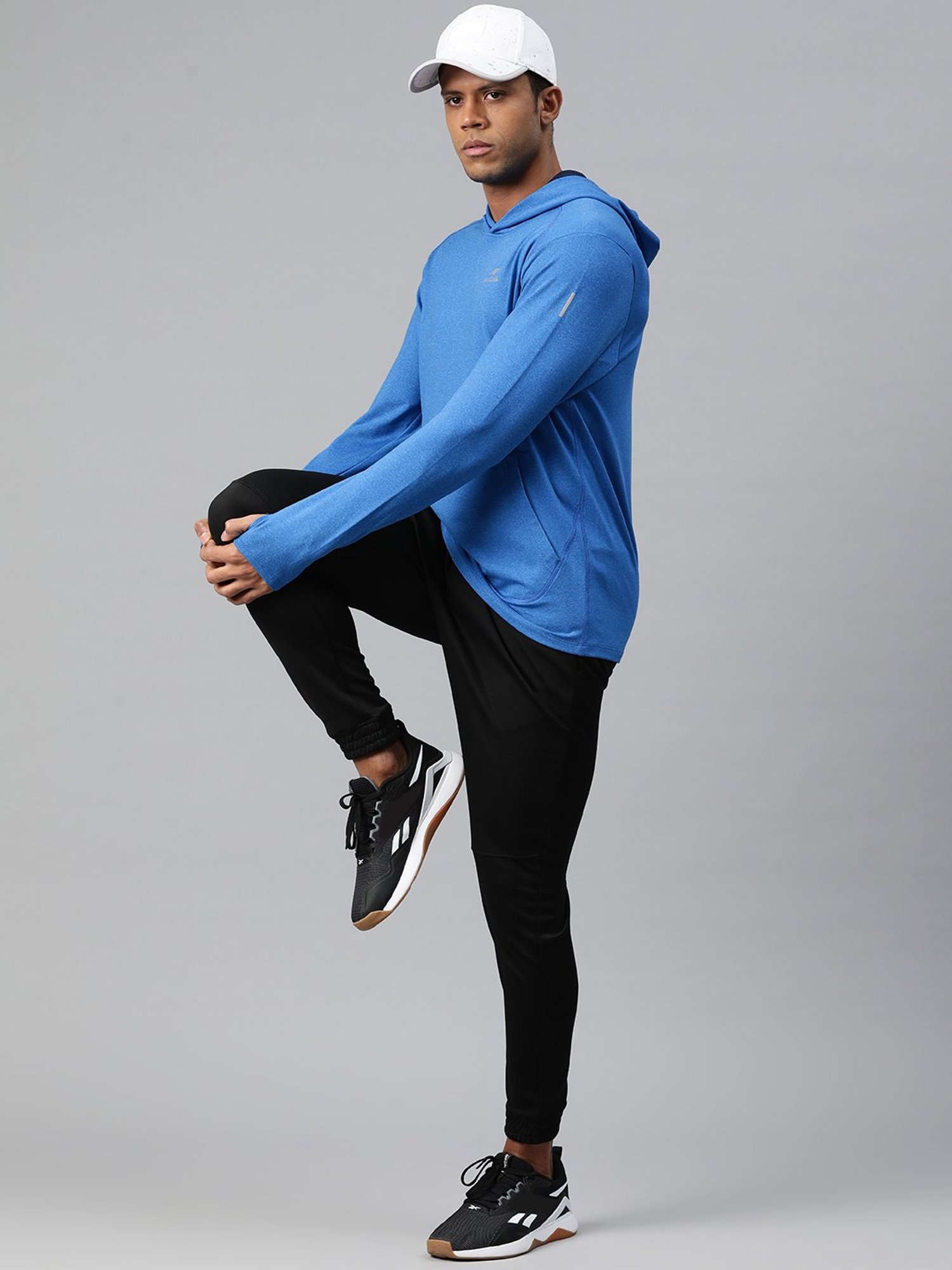 ALCIS Blue Slim Fit Hooded Sweatshirt