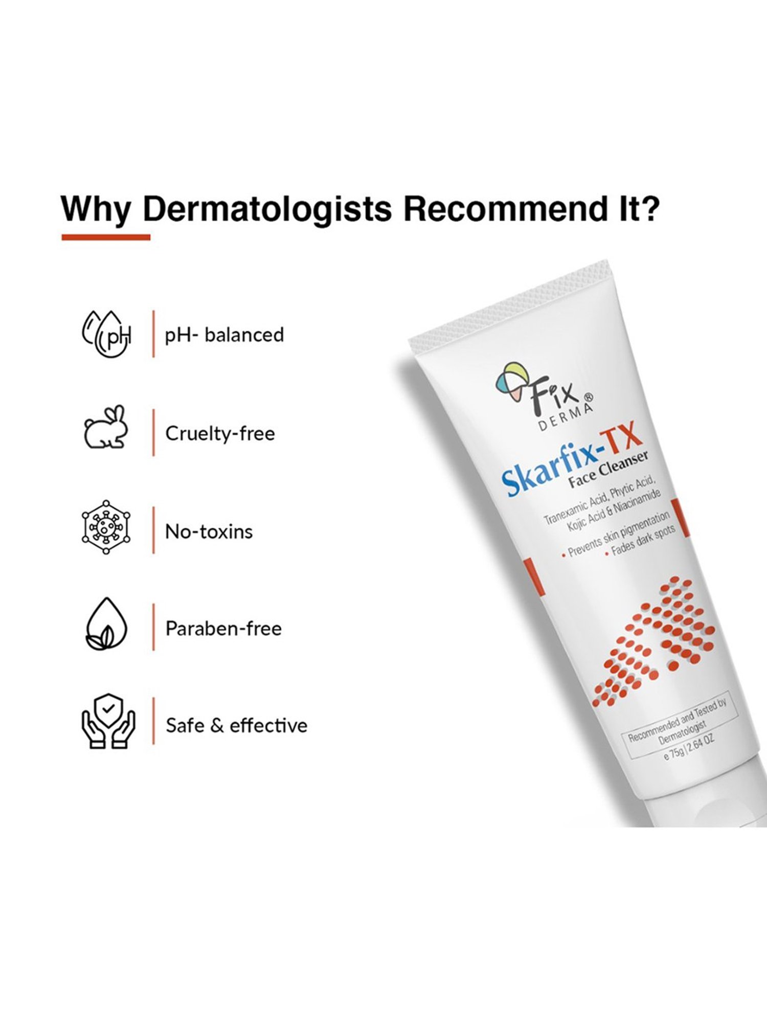 Fixderma Skarfix-TX Face Cleanser - 75 gm