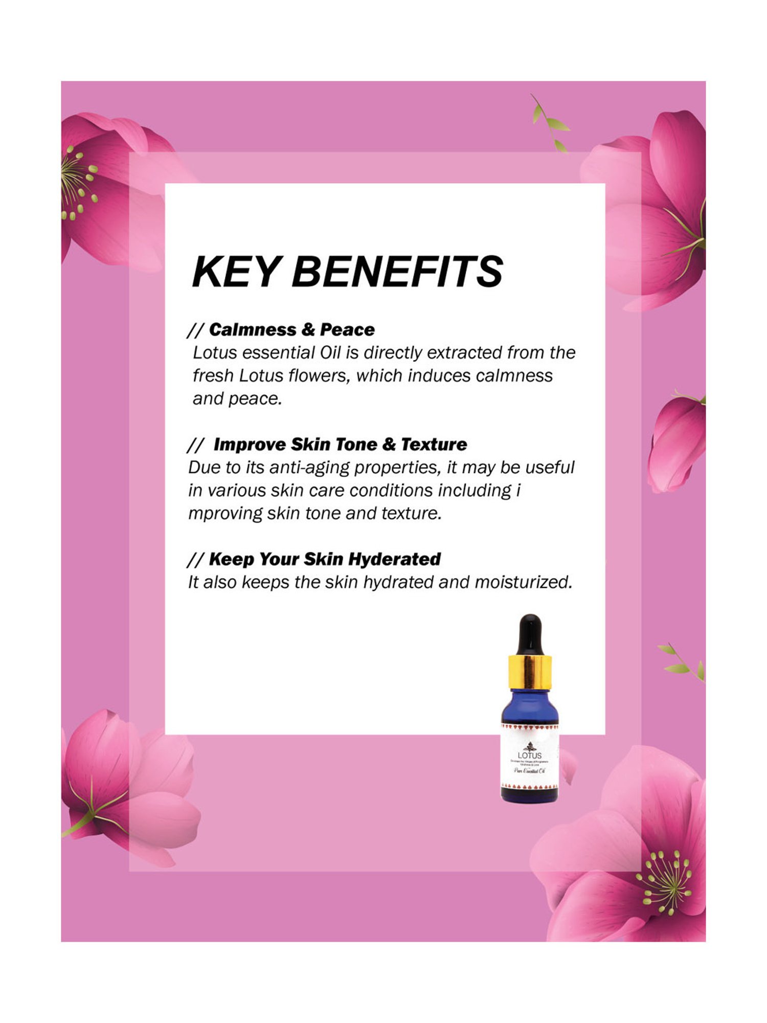 Holistic Healings By Shaveta Lotus Essential Oil - 15 ml