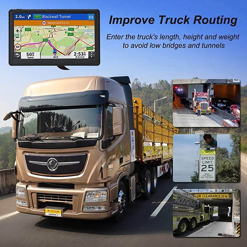 GPS Navigation for Truck RV Car 7 Inch  GPS Navigation System GPS for Truck Drivers Commercial 2021 Maps with Free Lifetime Update Spoken TurnbyTurn Directions Driver Alerts