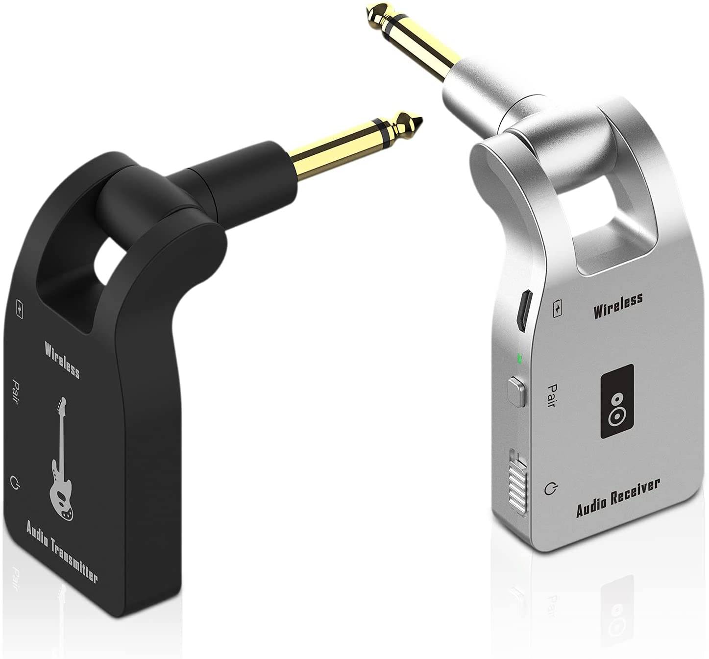 Wireless Guitar System, Rechargeable Guitar Transmitter Receiver Set for Electric Guitar Bass