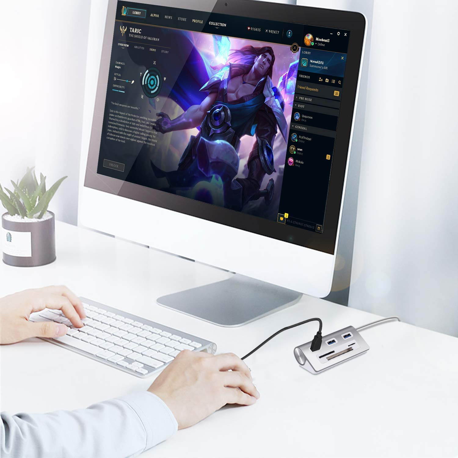 6-in-1 USB 3.0 Card Reader, Aluminum Data USB 3.0 Hub with 3 High-Speed Ports and 1 CF/SD/TF Card Reader, 12" USB Cable for Mac Pro, iMac, MacBook, Laptop and Desktop PC