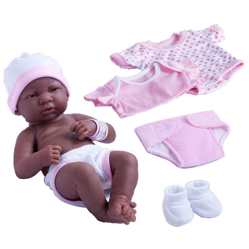 JC Toys La Newborn 14" Baby Doll 8pc Set - Pink