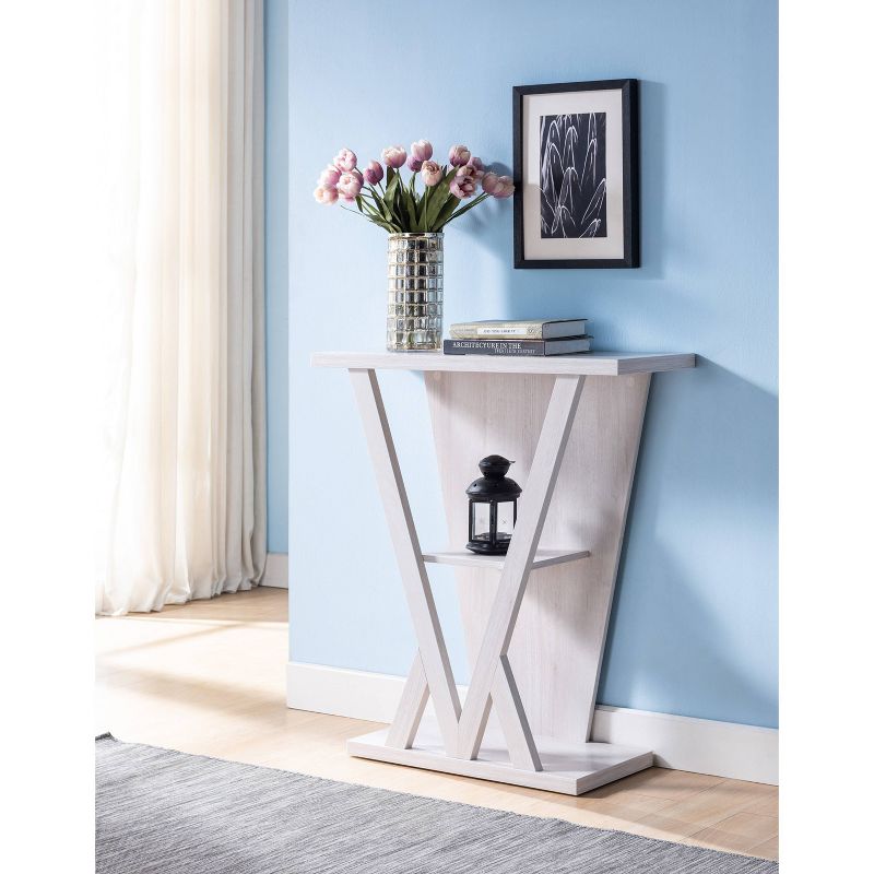 Nebra 3 Shelf Console Table White Oak - HOMES: Inside + Out