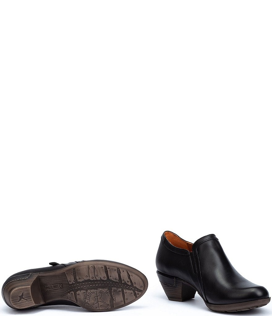 Pikolinos Rotterdam 902 Leather Side Zip Block Heel Booties