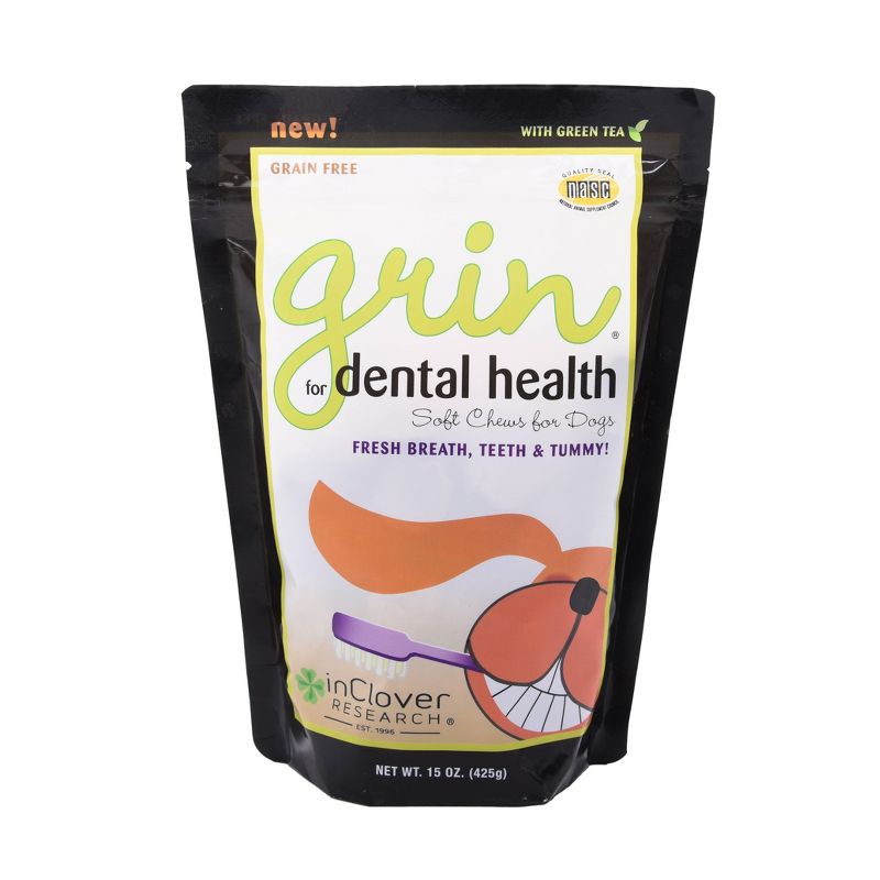 InClover Grin Dental Health Soft Chews For Dogs - 15oz