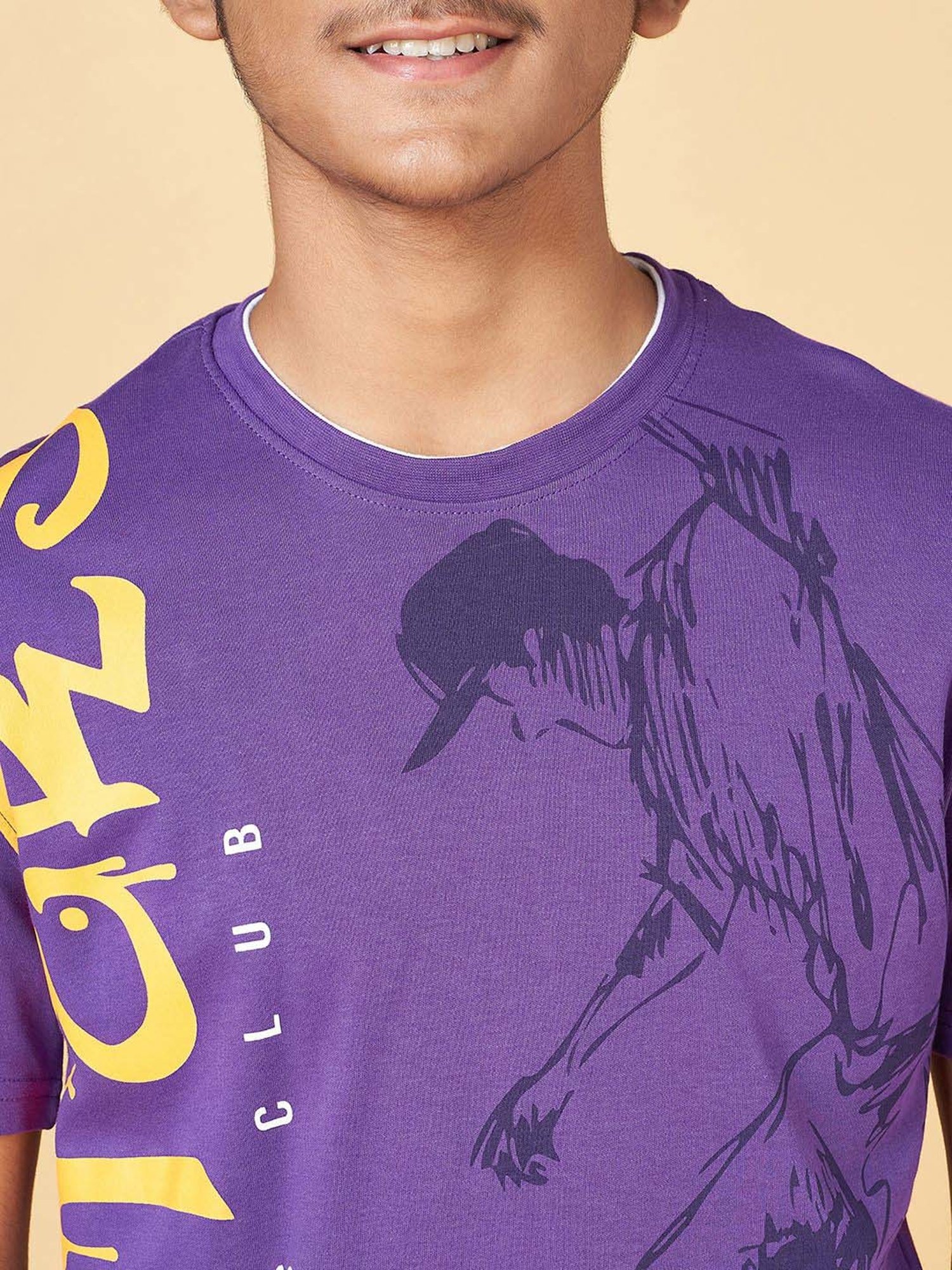 Coolsters by Pantaloons Boys Purple Cotton Printed T-Shirt