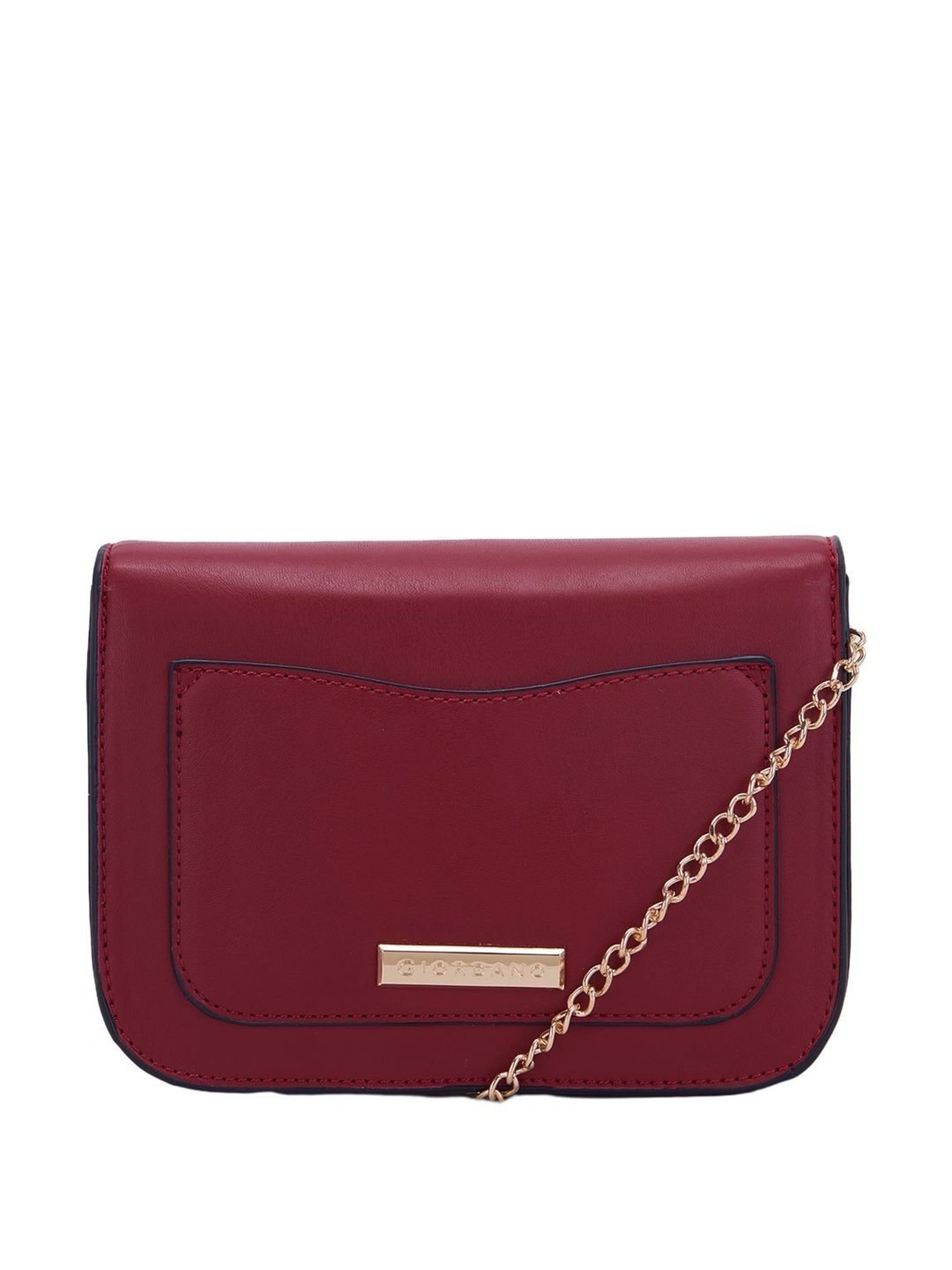 Giordano Maroon Solid Medium Sling Handbag