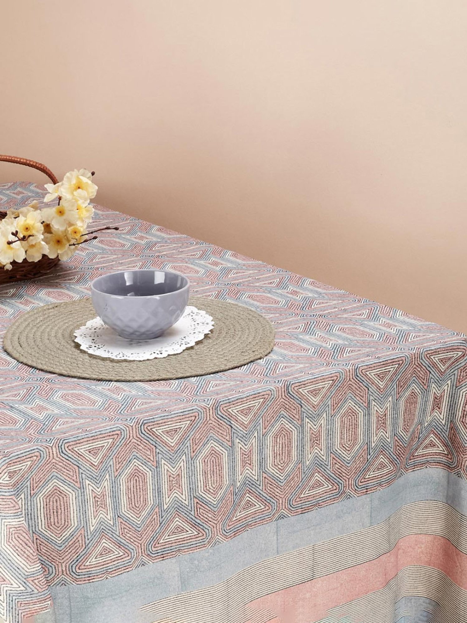 Fabindia Multicolor Cotton 114 TC 200 GSM Lilypool Table Cover - Set of 4