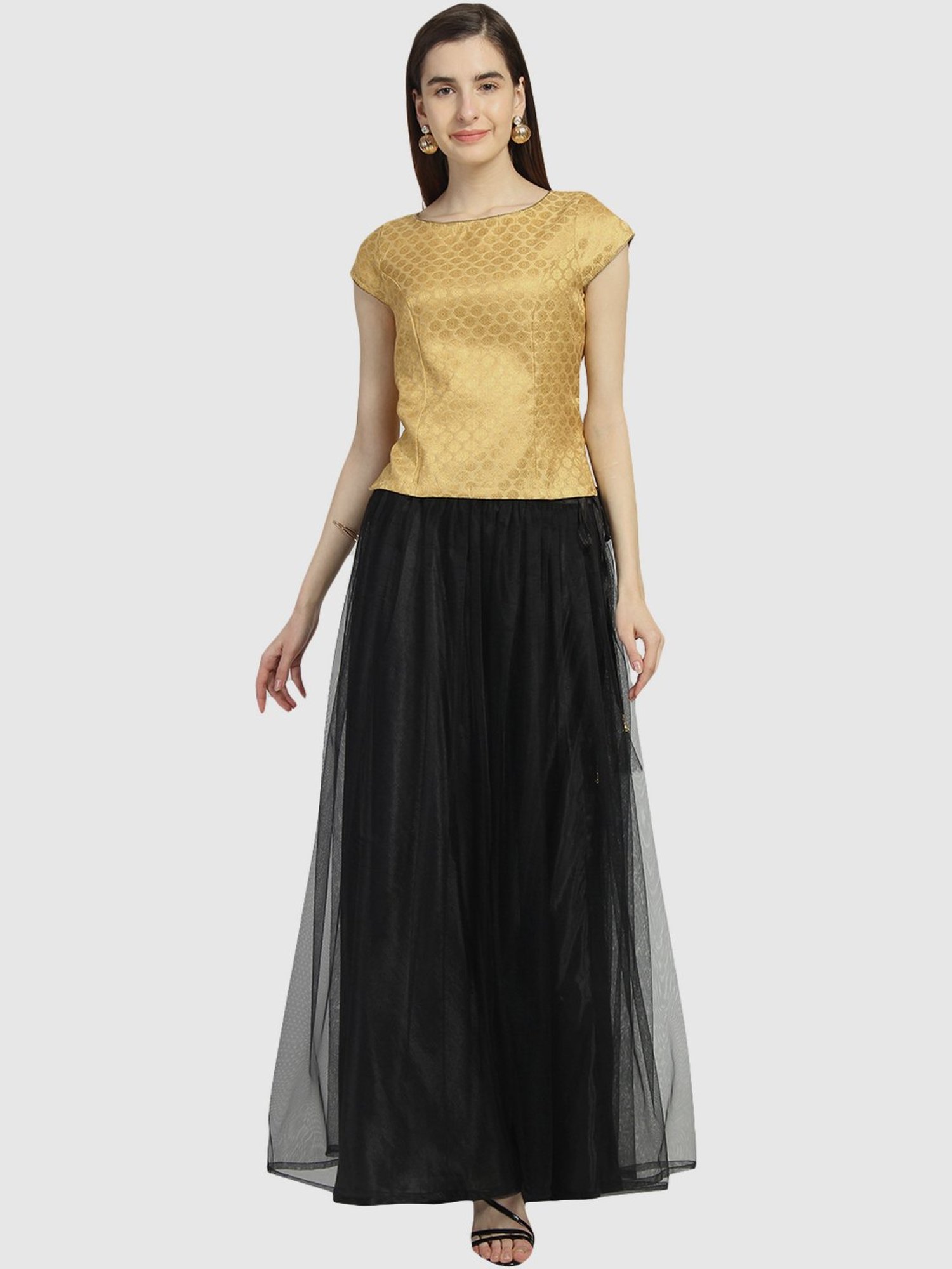 studiorasa Golden Woven Pattern Readymade Blouse