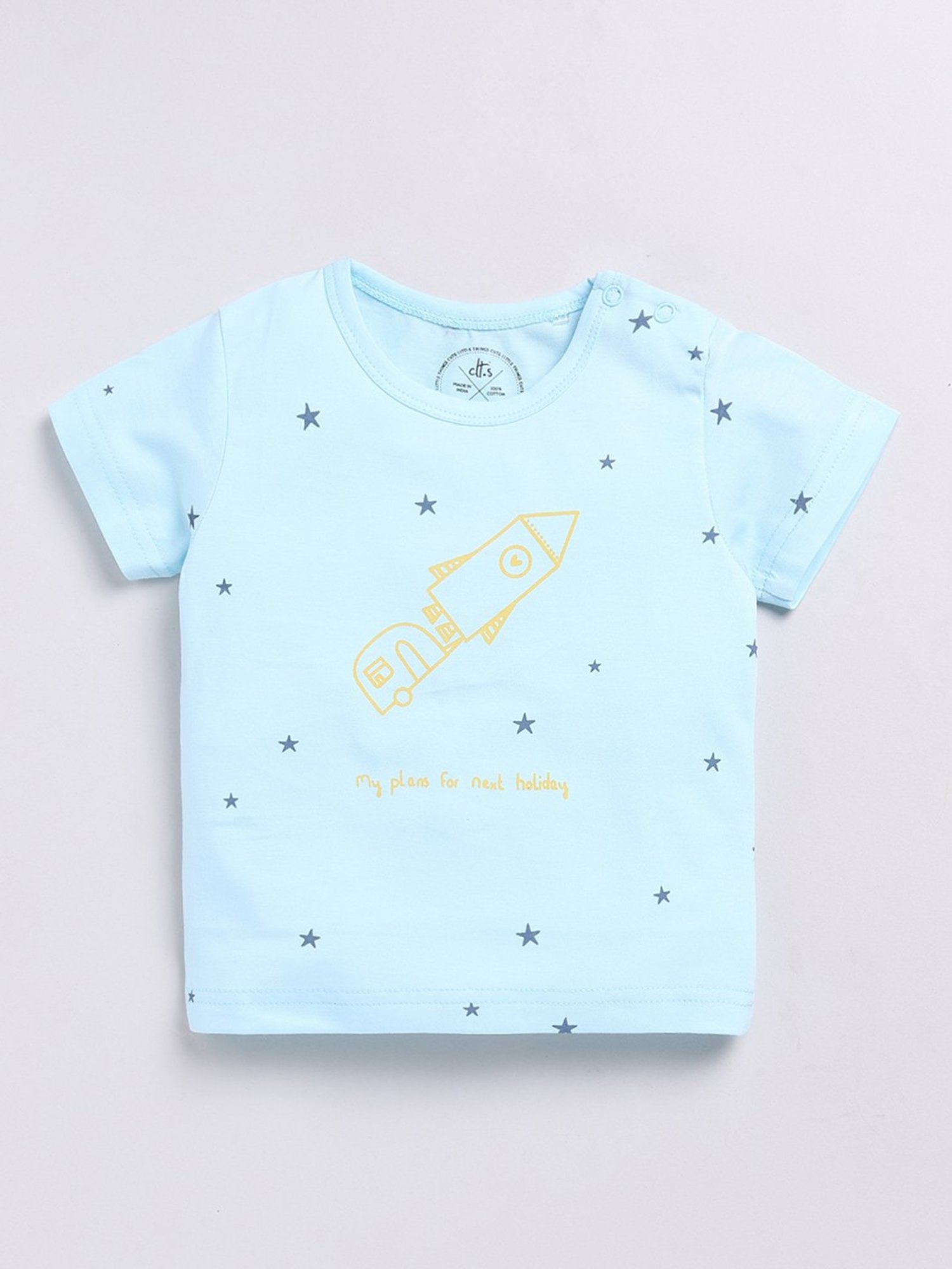 Clt.s Boys Light Blue Printed T-Shirt with Pants