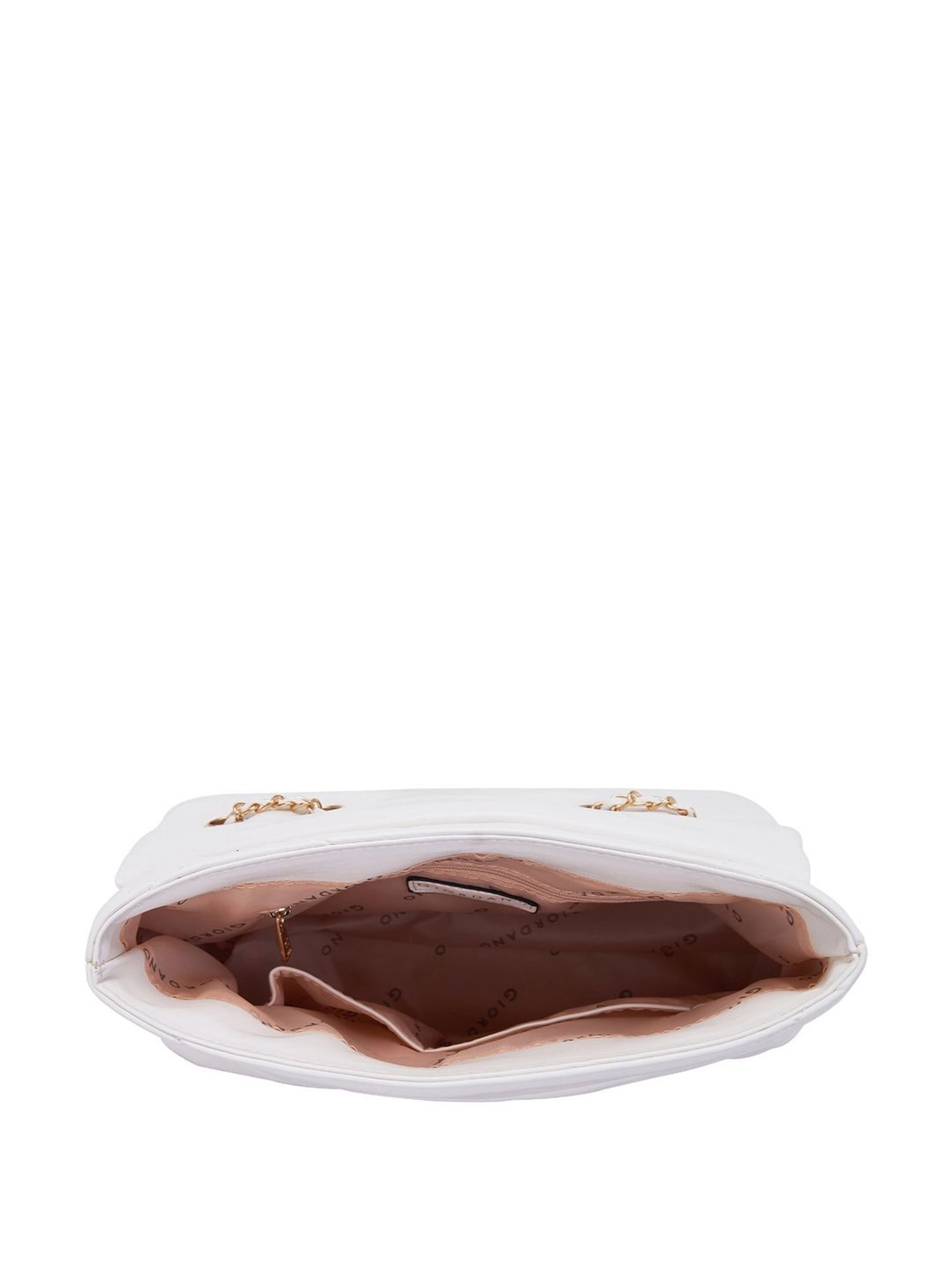 Giordano White Solid Medium Sling Handbag