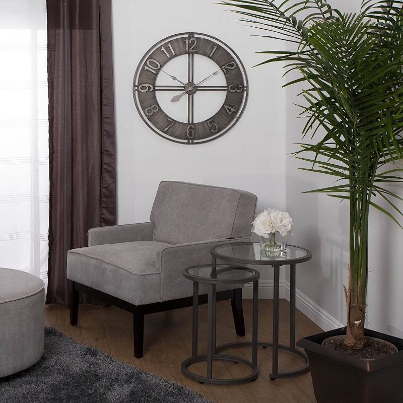 Studio Designs 30" Industrial Loft Brushed Steel Analog Home Decor Wall Clock