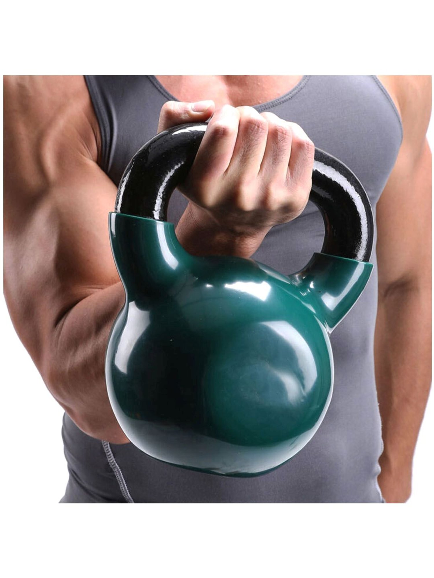 NODENS Teal Green & Black Vinyl Coated Kettle Bell (18 kg)