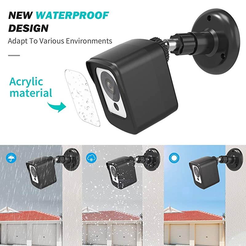 Cam Camera Wall Mount Bracket COOWUFAN Weather Proof 360 Degree Protective Adjustable Housing Mount and Cover for Cam V2 V1 and Ismart Spot Camera Indoor Outdoor Black1 Pack
