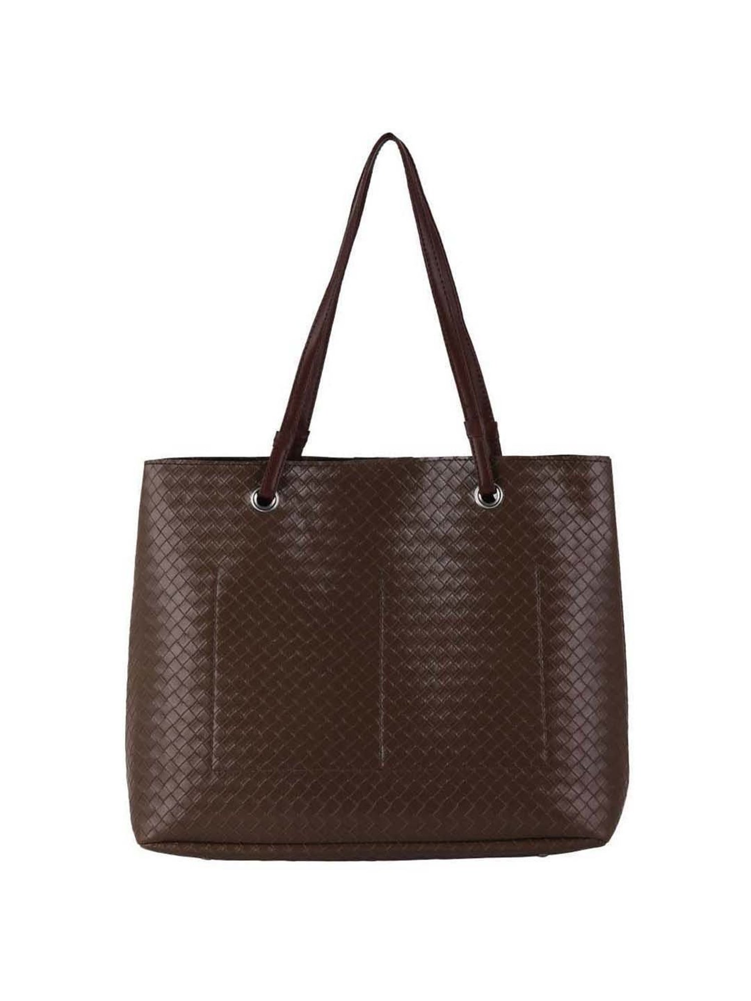 Toteteca Brown Textured Medium Tote Handbag