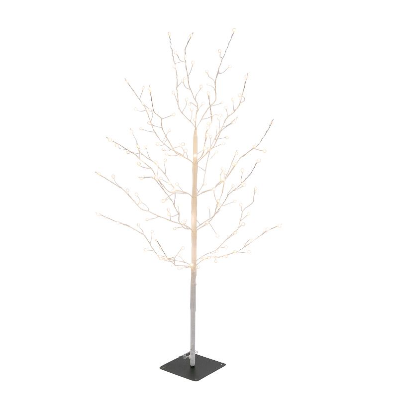 Gerson International 47.2-Inch High Electric Tree with Warm White Micro LED Lights, White