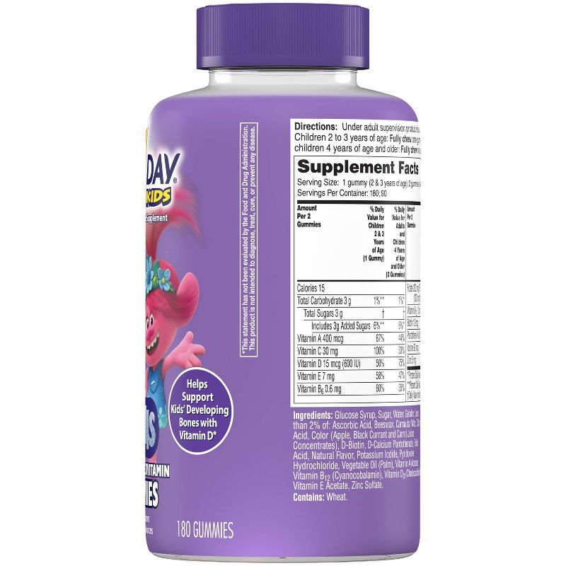 One A Day Kids Trolls Complete Multivitamin Gummies - Fruit Flavors - 180ct