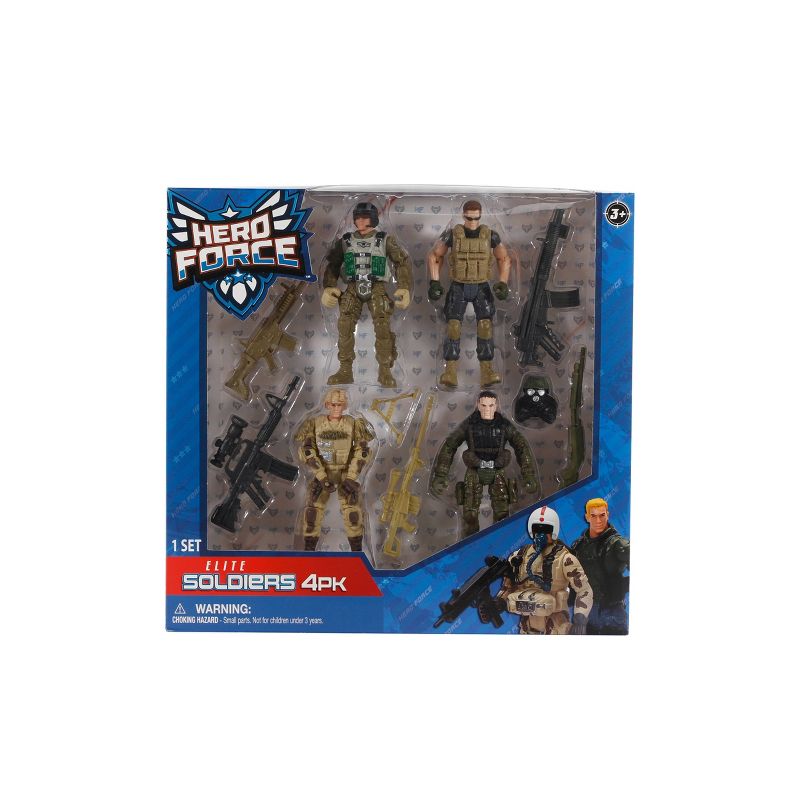 Hero Force Heroes Elite Soldier Action Figures 4pk