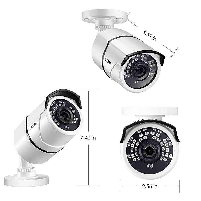 ZG2612E 1080P 2MP POE Security Waterproof Bullet Camera with Night Vision for Outdoor Indoor Power Over Ethernet Surveillance System (Only Work with  PoE NVR, Model: ZR08EN00/10/20)