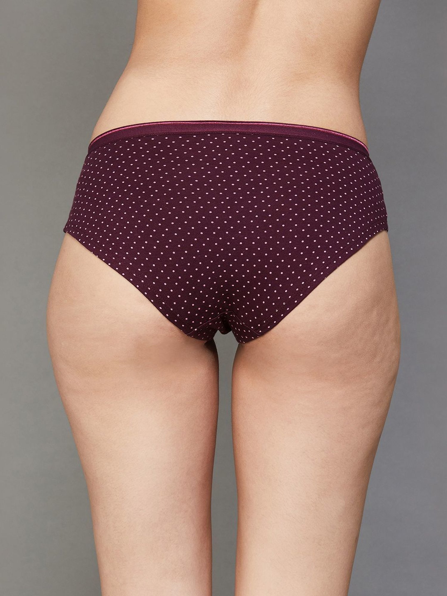 Ginger by Lifestyle Maroon & White Printed Panties - Set Of 3