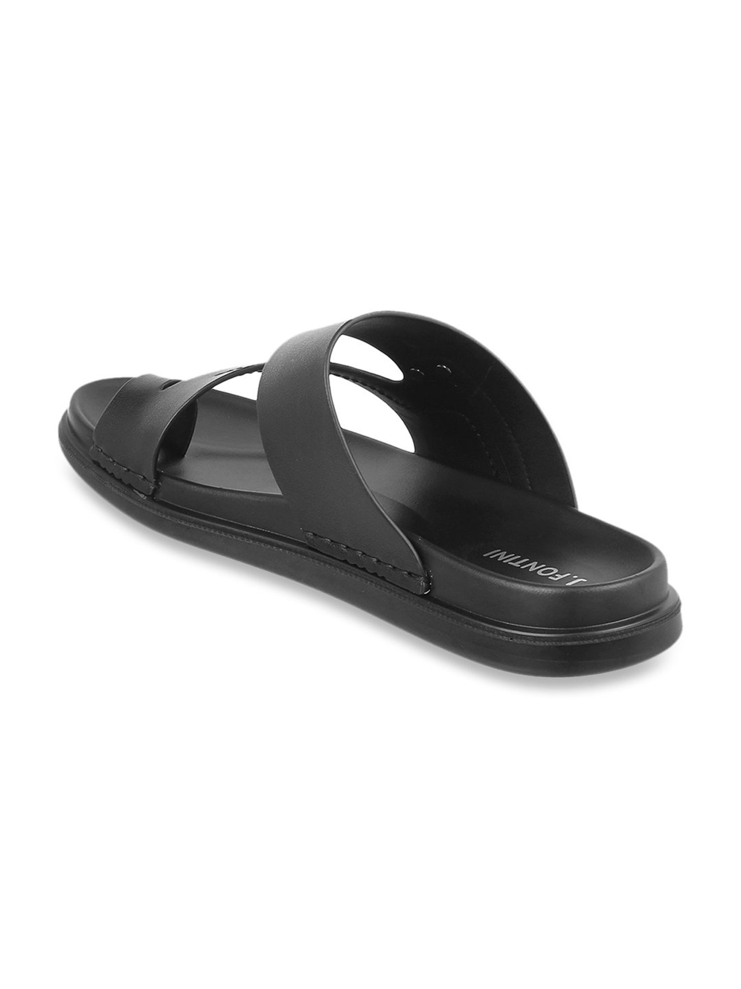 J. Fontini by Mochi Men's Black Toe Ring Sandals