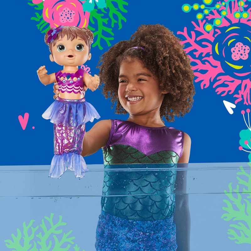 Baby Alive Shimmer 'n Splash Mermaid Baby Doll - Purple Fin
