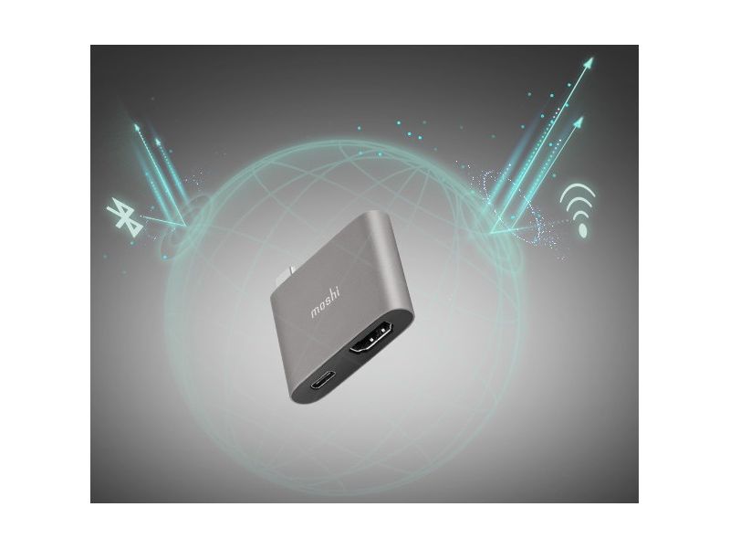 Moshi USB-C to HDMI Adapter with Charging, 4K up to 60 Hz, HDR, USB-C Charging Pass-through, Works with MacBook, MacBook Air, MacBook Pro, Surface