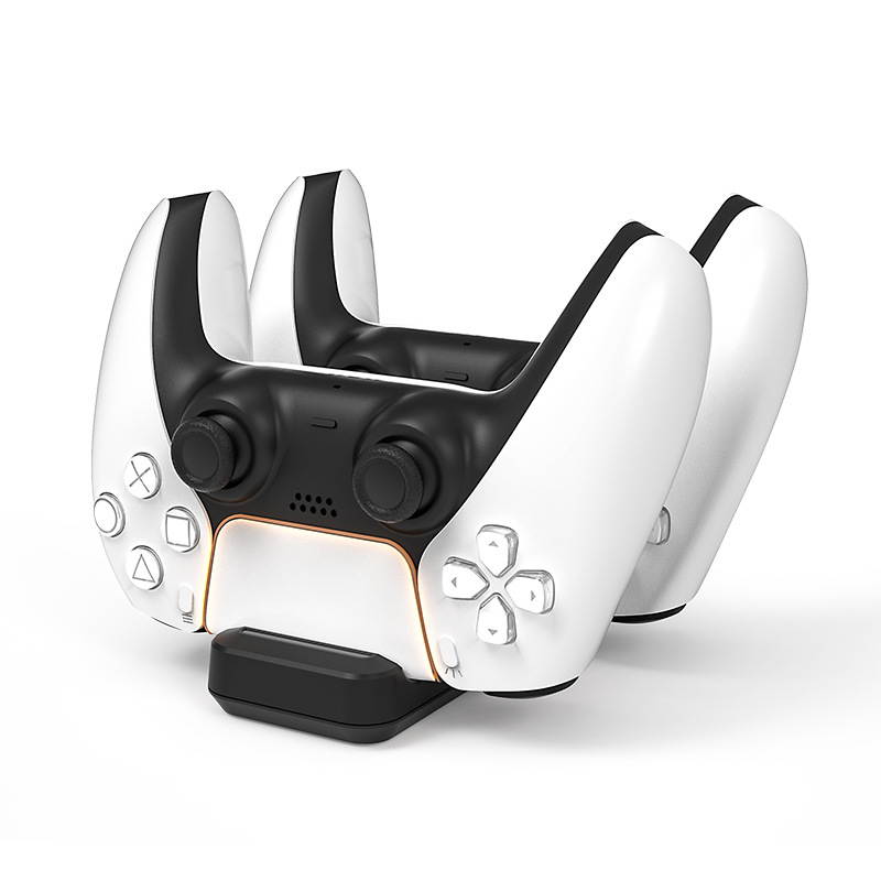 Rome Care Charging Dock for PS5 DualSense Wireless Controller, Charging Station with Dual USB C Ports, Console PS5 Accessories Stand Holder Charger for Playstation 5 PS5 Game Controller - Black