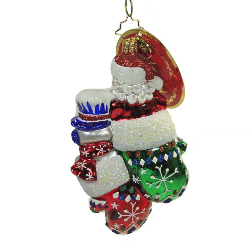 Christopher Radko 5.0" A Perfect Pair Ornament Santa Snowman  -  Tree Ornaments