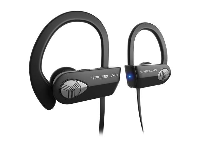 TREBLAB XR500 - Ultimate Cordless Bluetooth Running Headphones. Best Sport Wireless Earbuds for Gym. Noise Canceling Secure-Fit IPX7 Wireless Waterproof Headphones Mic. Workout Earphones 2019 Upgrade