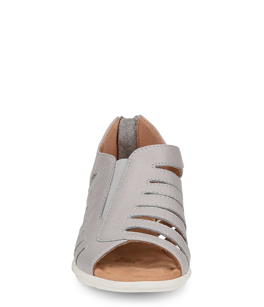 Comfortiva Parker Leather Cut-Out Wedge Sandals