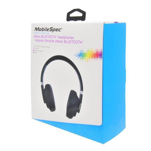 Mobilespec MBS11154 Premium Bluetooth Wireless Folding Headphones - Black
