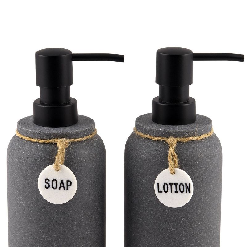 2pc Eton Lotion Pump Set Dark Gray - Allure Home Creations