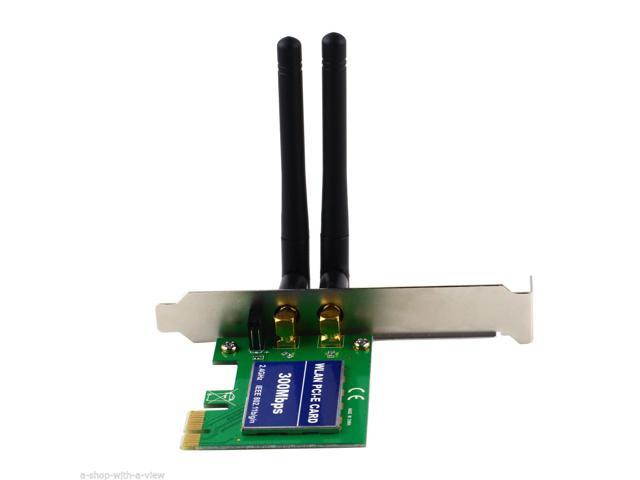 2 Antenna Wireless Wifi 300Mbps LAN Network PCI Express Adapter Card 802.11b/g/n