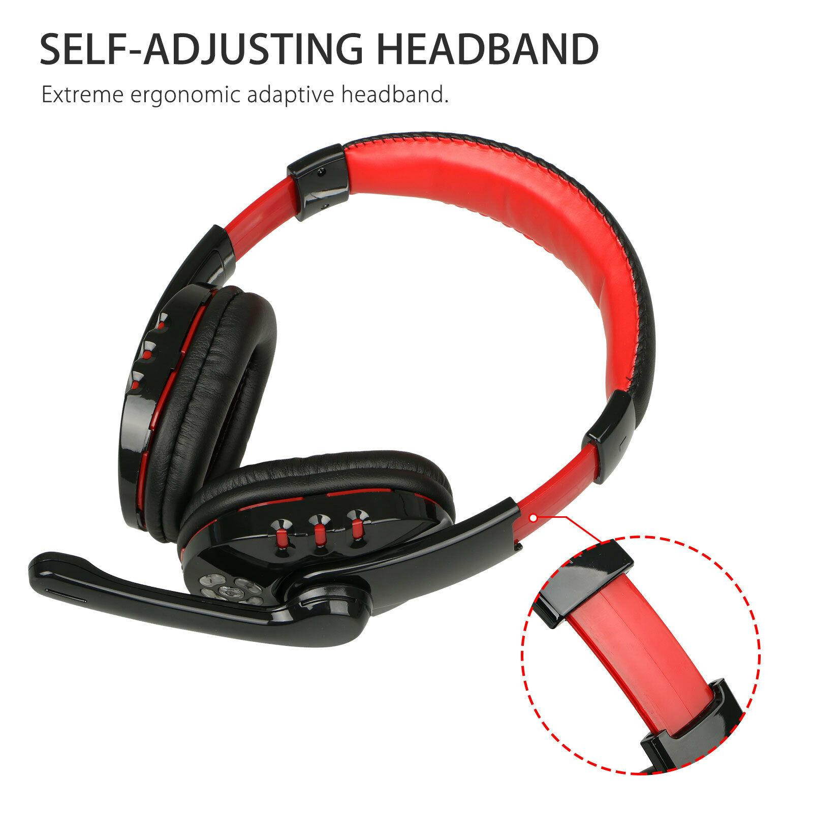 Bluetooth Wireless Gaming Headset for Xbox PC PS4 with Mic LED Volume Control