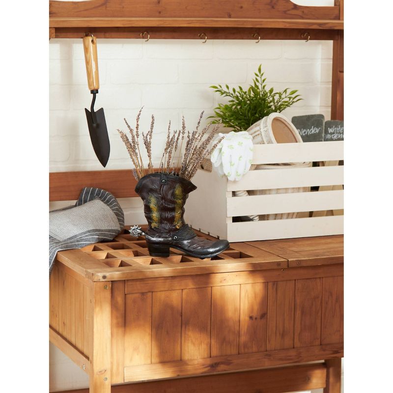 6.1" Indoor/Outdoor Polyresin Spurred Cowboy Boot Planter - Zings & Thingz