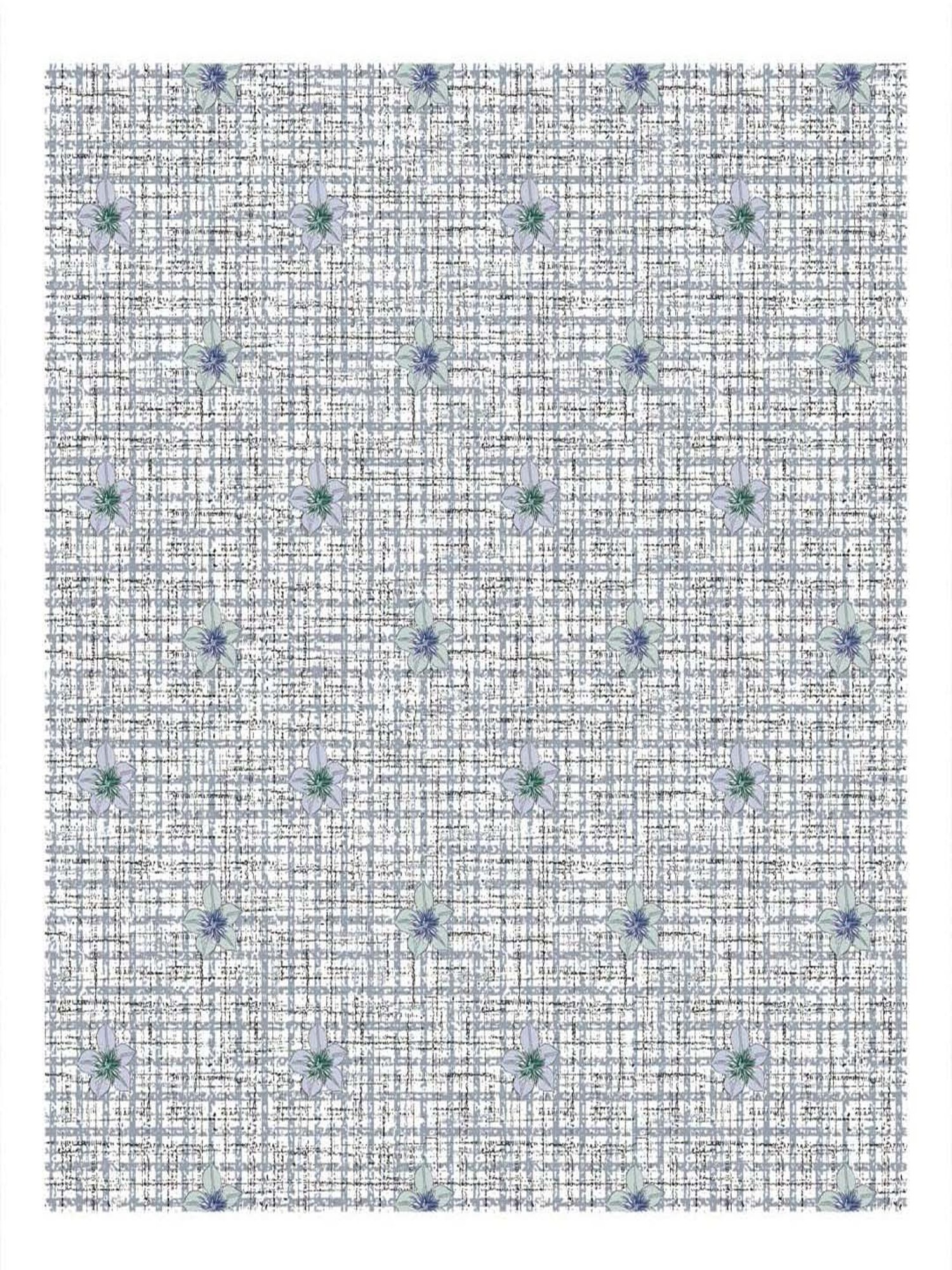 BELLA CASA Genteel Floral Teal Blue 180 TC Cotton Bedsheet with 2 Pillow Covers