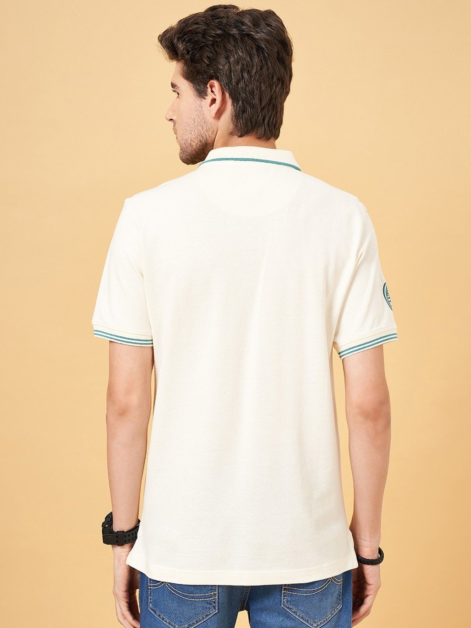 Sf Jeans By Pantaloons Marshmallow Slim Fit Polo T-Shirt