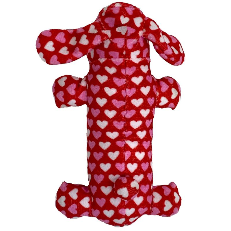 Multipet Loofa Valentine Hearts Dog Toy - Red - 6"