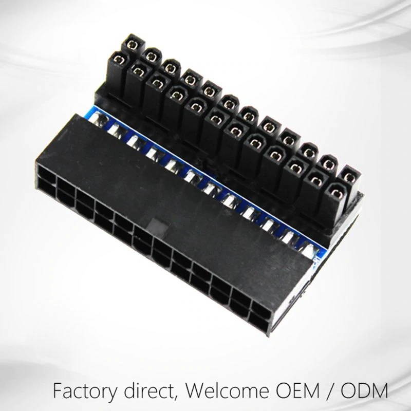 A TX 24Pin to 24Pin 90 degree Power Plug Adapter Motherboard Power Connectors Modular for Power Supply Cables